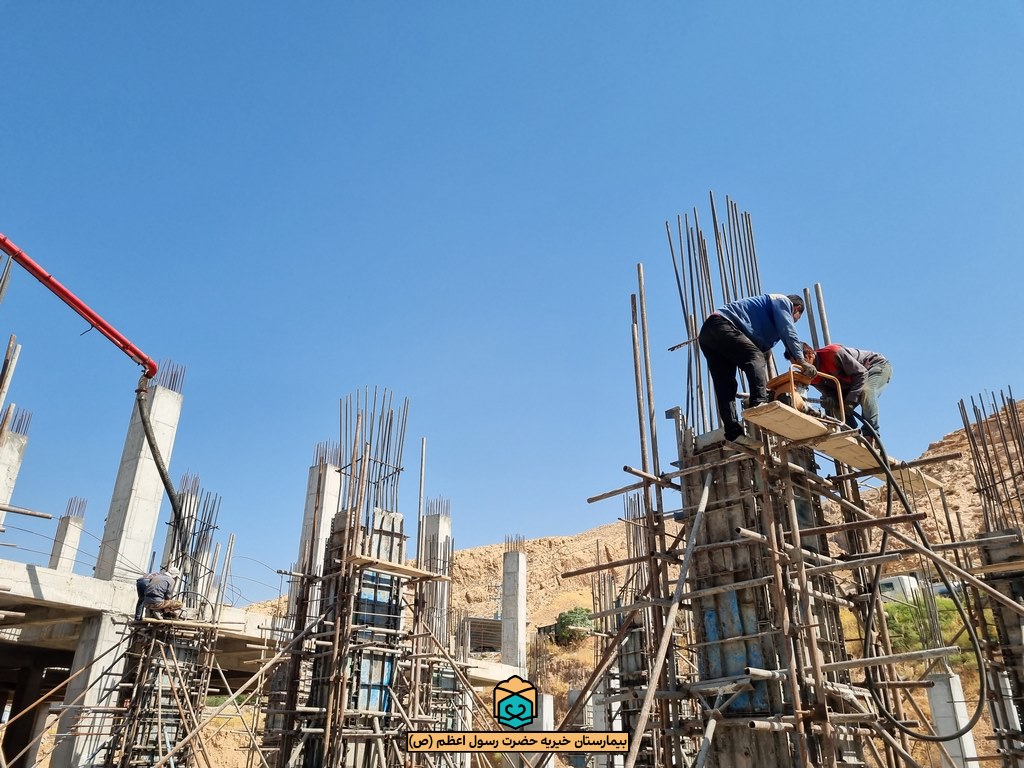 پیشرفت پروژه بیمارستان رسول اعظم شیراز - تیر1402