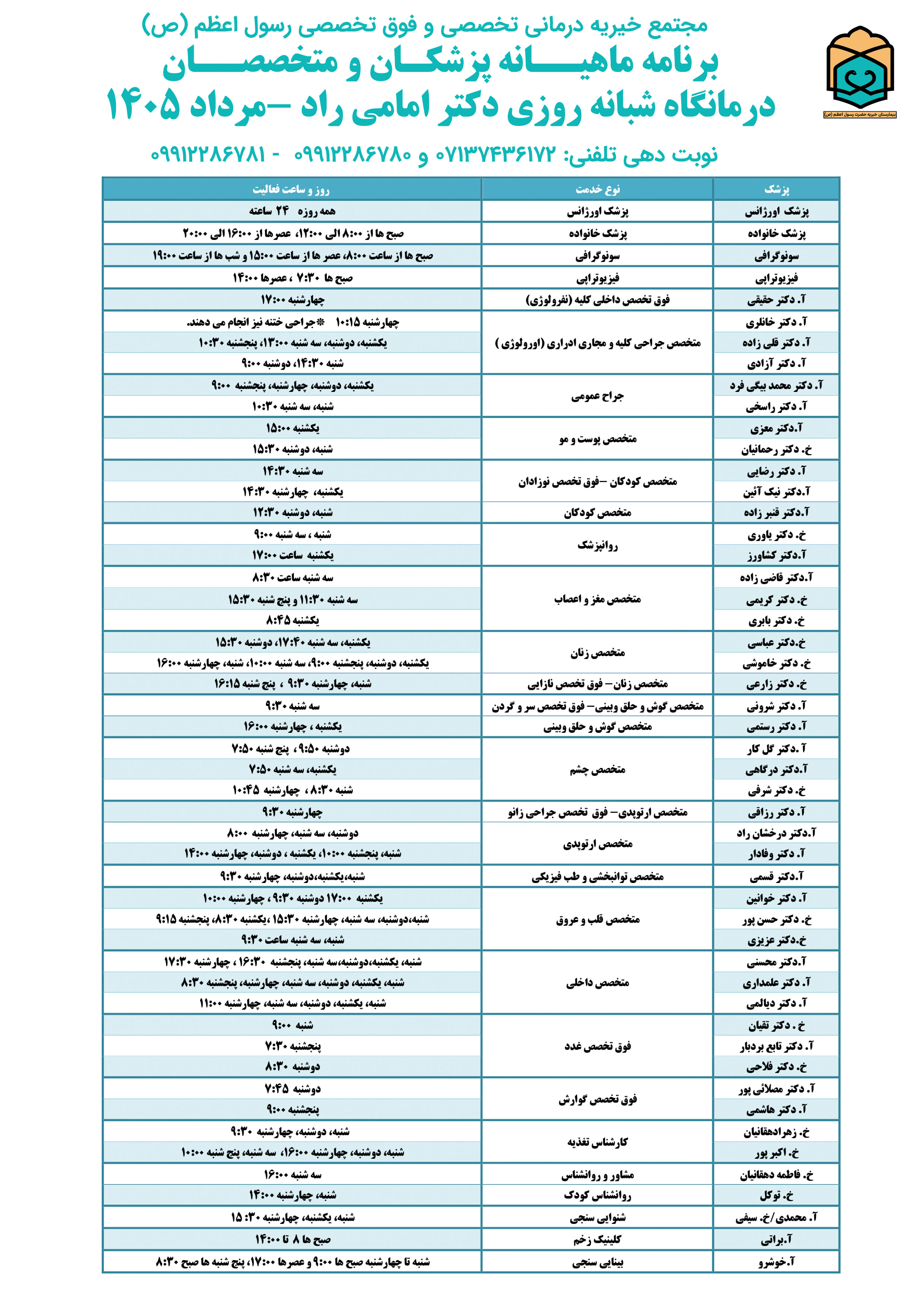 برنامه مرداد 