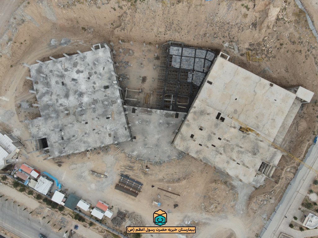 پیشرفت پروژه بیمارستان رسول اعظم شیراز / آبان 1401
